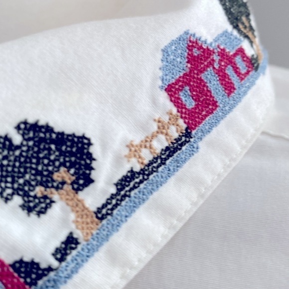 Alfred Dunner vintage cottage cross-stitch button down - Picture 8 of 10